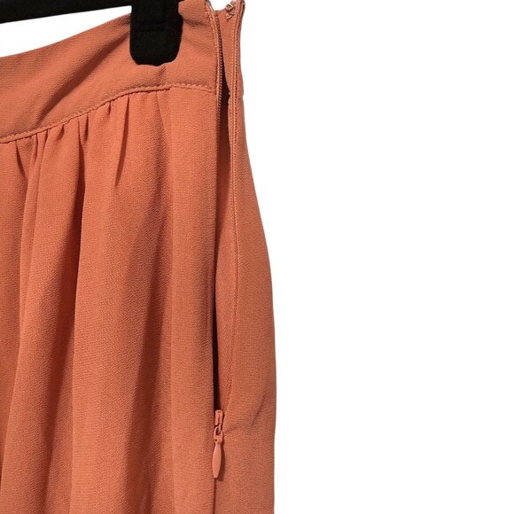 NWT Forever 21 Solid Dark Orange Flowy Maxi Skirt Small - Picture 6 of 7